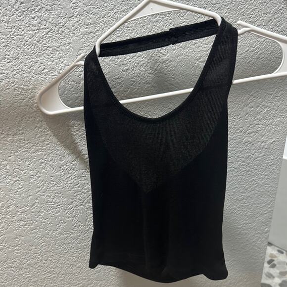 SHEIN Black Crop Backless Tank Top - Picture 1 of 3